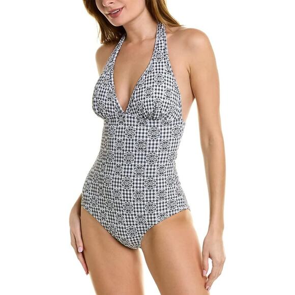 MSRP$240 Shoshanna Women's Standard Halter One Piece sz 10 - Picture 1 of 2